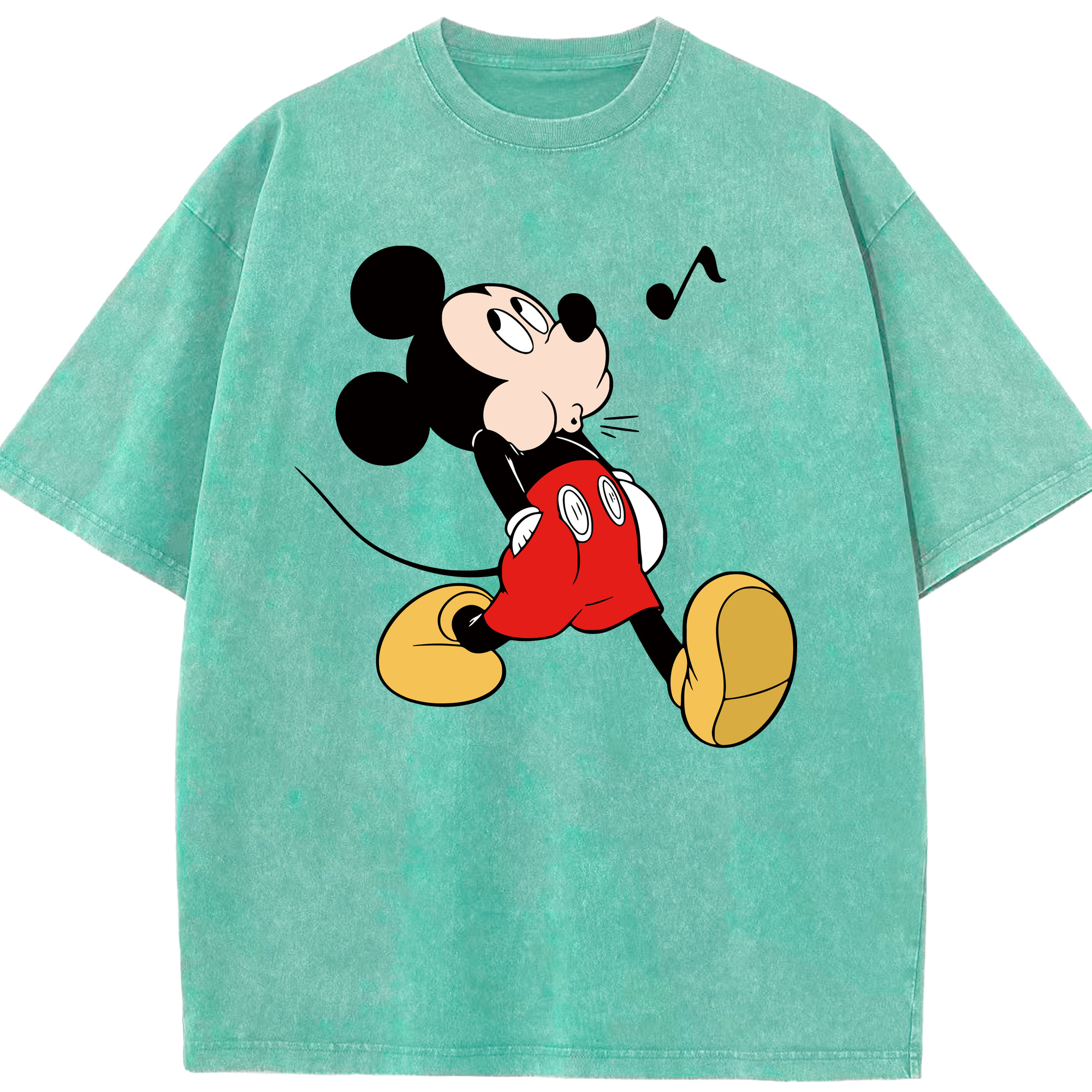 （画像用） ミッキーマウス Mickey Mouse 綿100% ヴィンテージ風 半袖Tシャツ（フロントプリント）